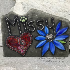 Reserved Larger Pet Memorial Garden Stones - Mosaic Custom Order