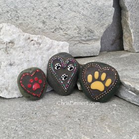 Garden Stone/Paperweights, Paw Heart, Group Mosaic, Pet Memorial, Mosaic Garden Stone, Home Decor, Gardening, Gardening Gift,