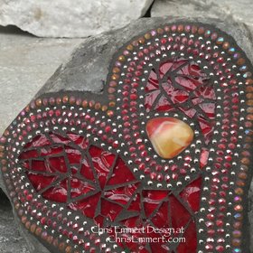 Red Valentine Heart, Garden Stone