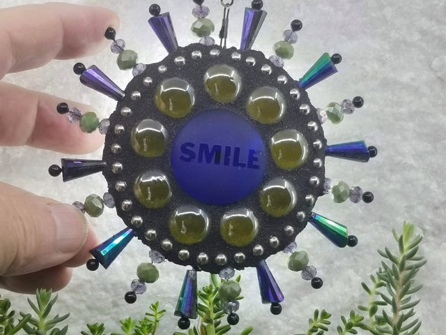 Smile Mosaic Garden Wind Spinner, Home and Garden Decor, Gardening Gift, Suncatcher,