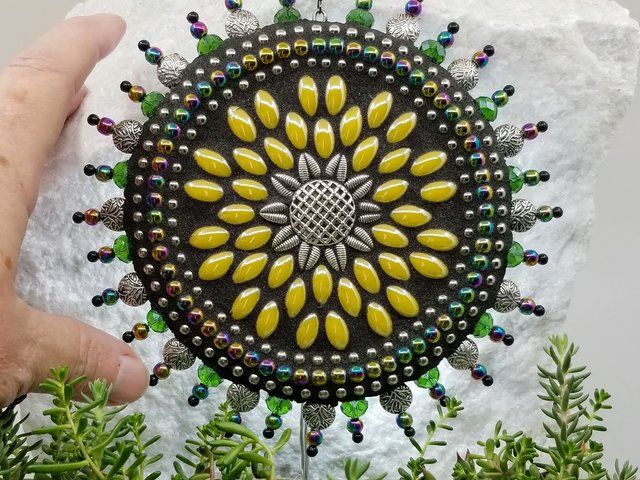 Sunflower Mosaic Garden Wind Spinner, Home and Garden Decor, Gardening Gift,