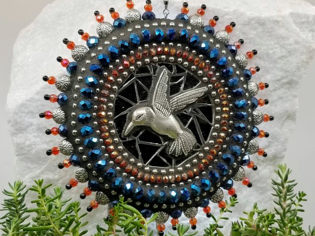 Hummingbird Mosaic Wind Spinner, Home and Garden Decor, Gardening Gift, Suncatcher