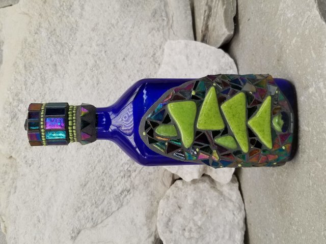 Mosaic Liquor Bottle "In Balance 2” Up-cycled Decanter