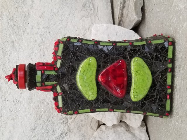 Mosaic Liquor Bottle "In Balance” Up-cycled Decanter