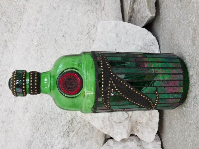 Mosaic Liquor Bottle “Tanquery” Up-cycled Decanter