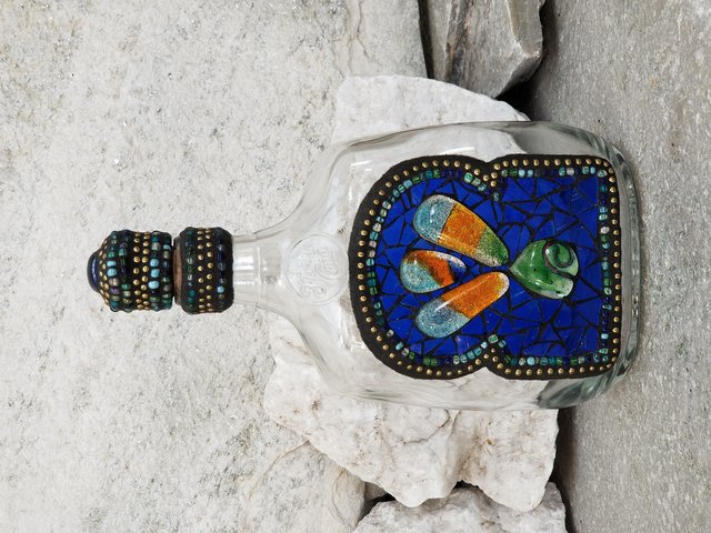 Mosaic Liquor Bottle “Exclaimation” Up-cycled Decanter