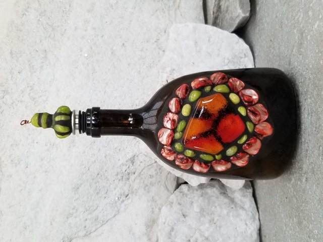 Mosaic Liquor Bottle “Little Brown” Up-cycled Decanter